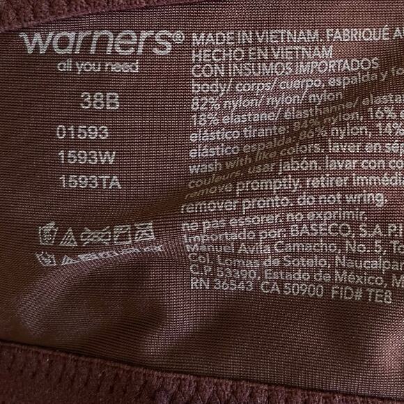 WARNERS ALL YOU NEED NWOT T Shirt Bra Purple Animal Print Size 38B Adjustable - Picture 4 of 4